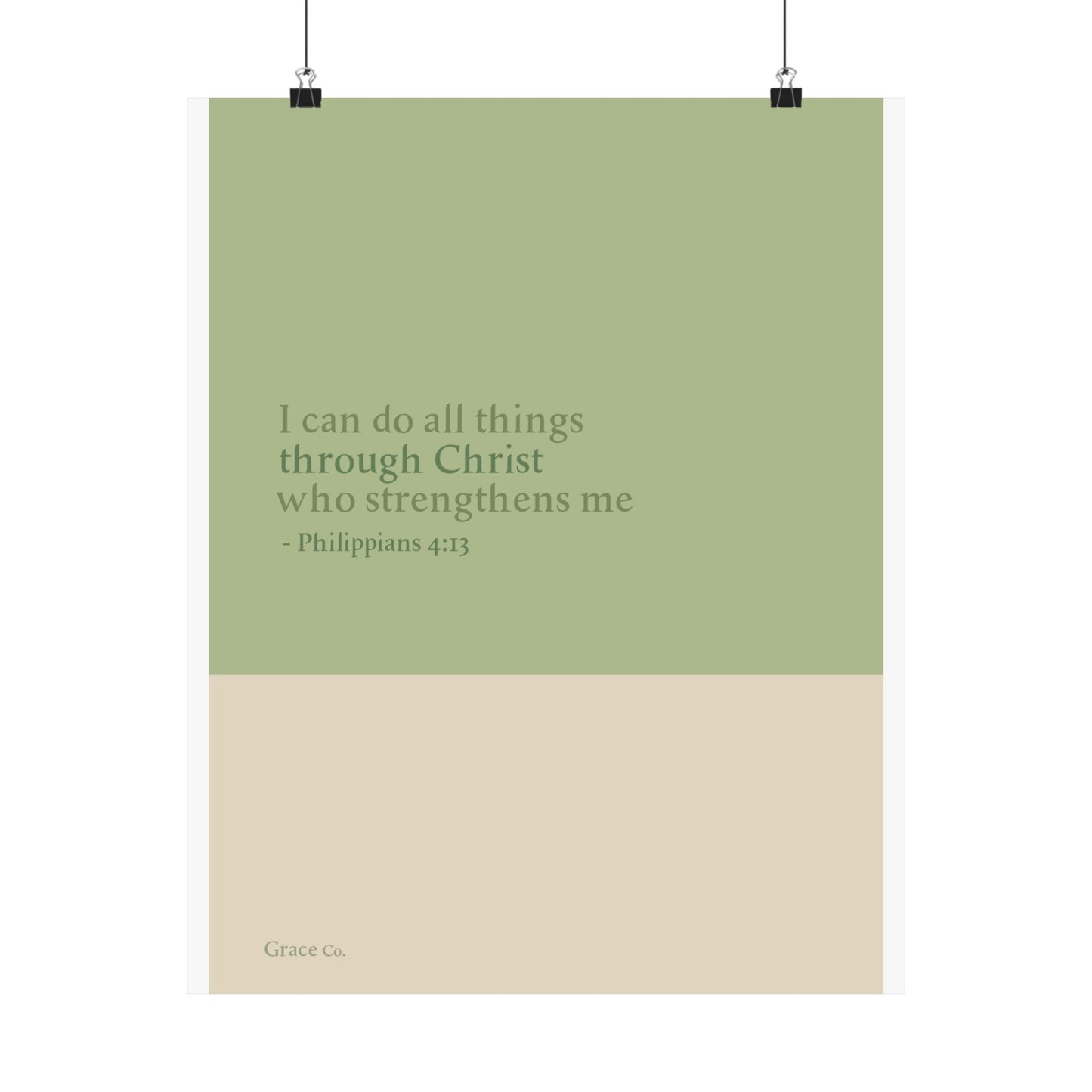 "I Can Do All Things Through Christ" Inspirational Matte Vertical Posters, Motivational Wall Art, Christian Home Decor, Philippians 4:13, Uplifting Quotes, Gift for Him/Her