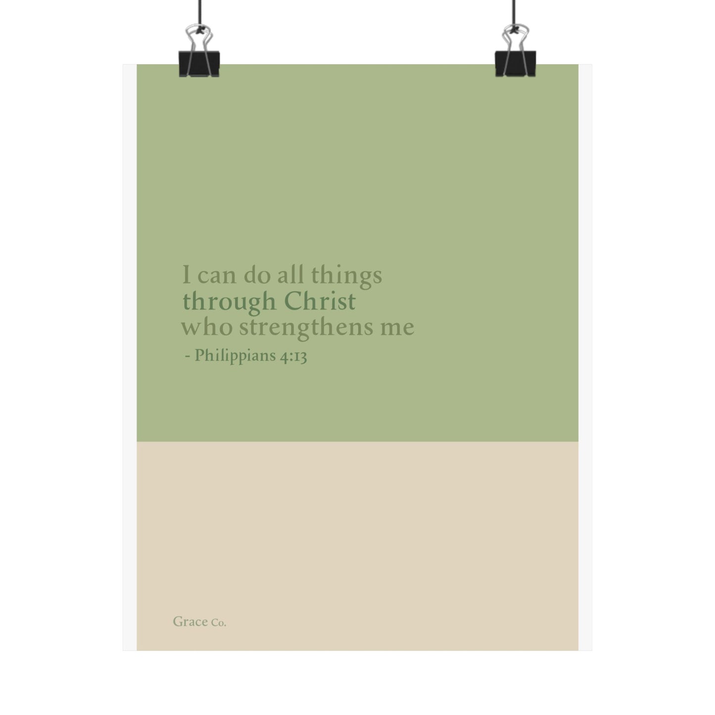 "I Can Do All Things Through Christ" Inspirational Matte Vertical Posters, Motivational Wall Art, Christian Home Decor, Philippians 4:13, Uplifting Quotes, Gift for Him/Her