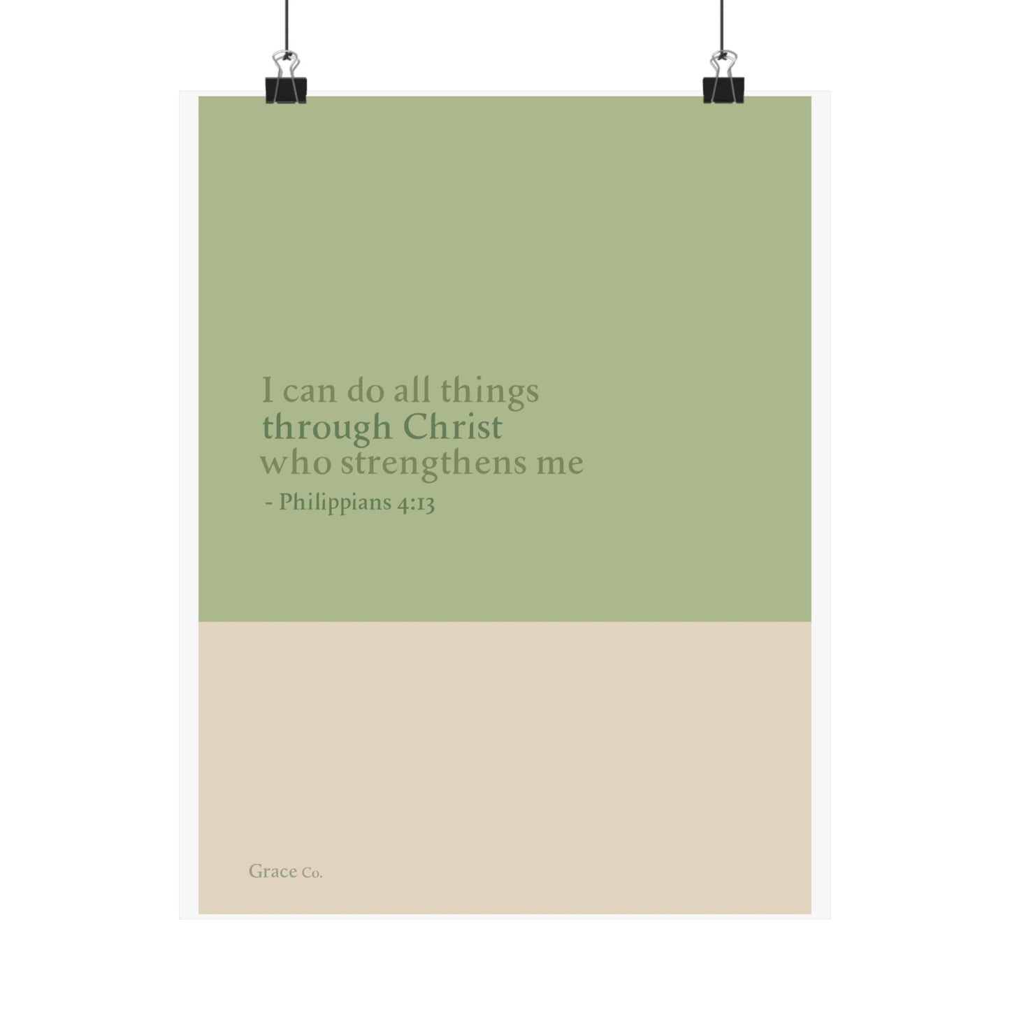 "I Can Do All Things Through Christ" Inspirational Matte Vertical Posters, Motivational Wall Art, Christian Home Decor, Philippians 4:13, Uplifting Quotes, Gift for Him/Her