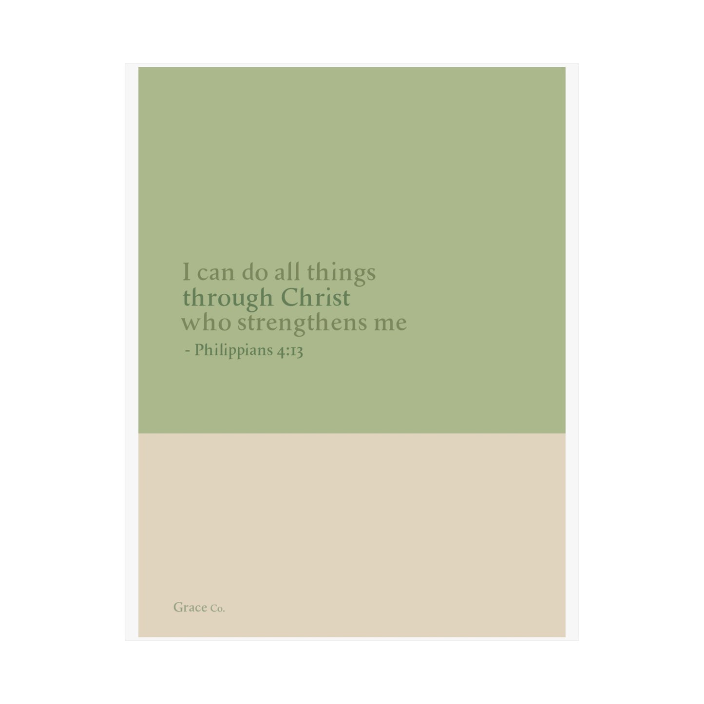 "I Can Do All Things Through Christ" Inspirational Matte Vertical Posters, Motivational Wall Art, Christian Home Decor, Philippians 4:13, Uplifting Quotes, Gift for Him/Her