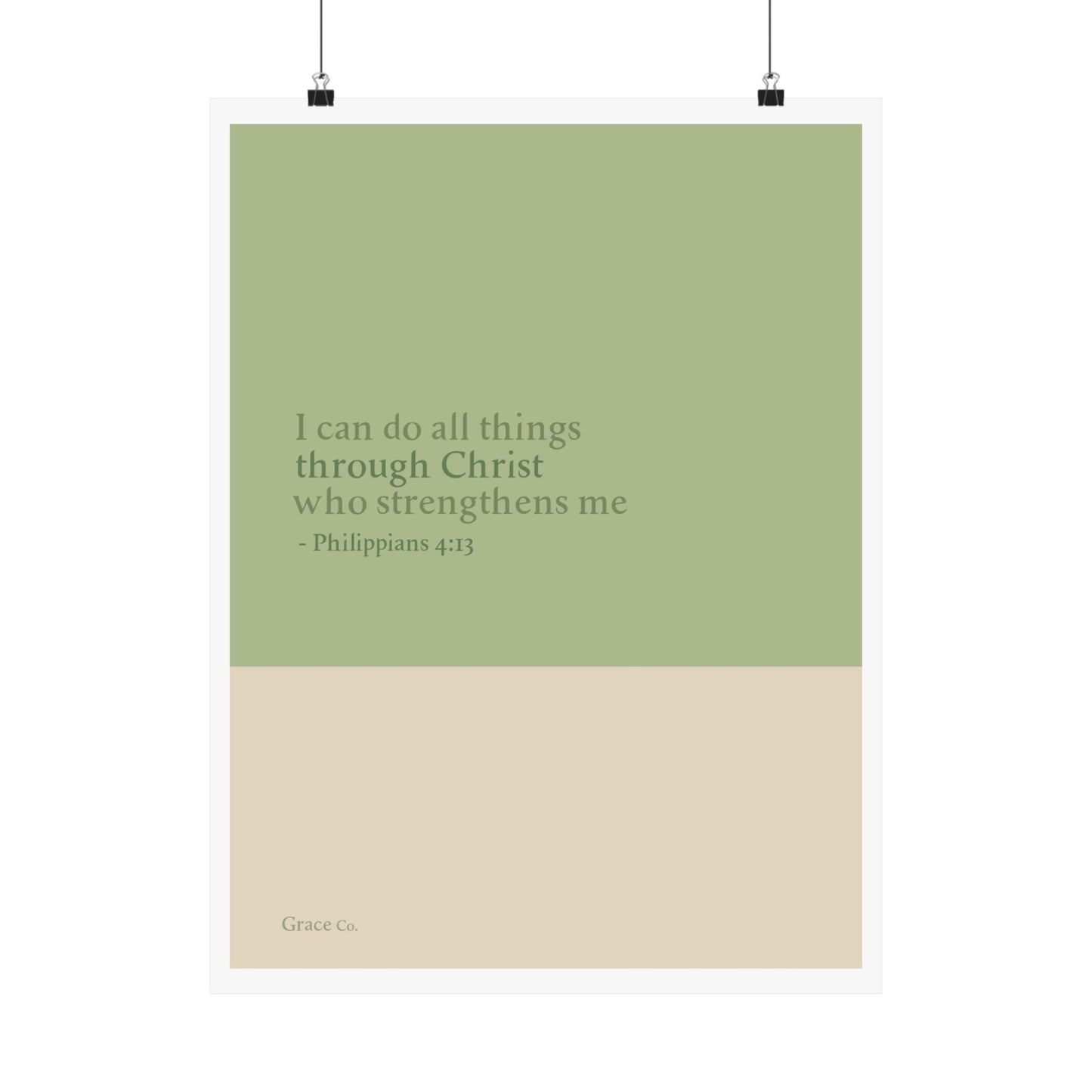 "I Can Do All Things Through Christ" Inspirational Matte Vertical Posters, Motivational Wall Art, Christian Home Decor, Philippians 4:13, Uplifting Quotes, Gift for Him/Her