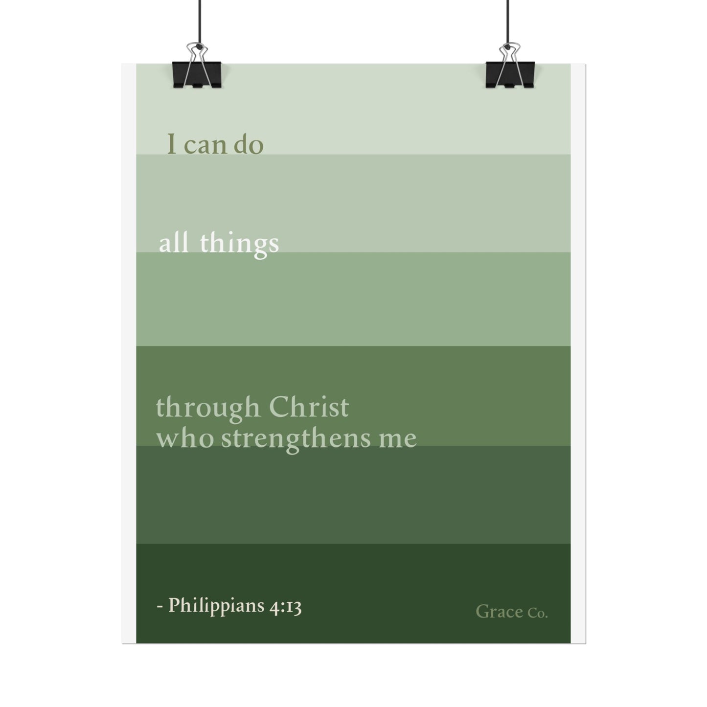 I Can Do All Things Through Christ Inspirational Wall Art Print, Motivational Home Décor, Bible Verse Art, Modern Minimalist Poster, Christian Gift Idea