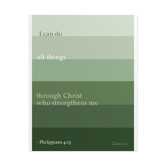 I Can Do All Things Through Christ Inspirational Wall Art Print, Motivational Home Décor, Bible Verse Art, Modern Minimalist Poster, Christian Gift Idea