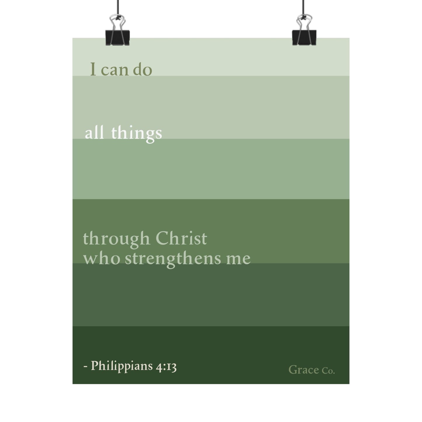 "I Can Do All Things Through Christ" Inspirational Matte Vertical Poster Set, Motivational Wall Art, Christian Decor, Home Office Inspiration, Bible Quote Art